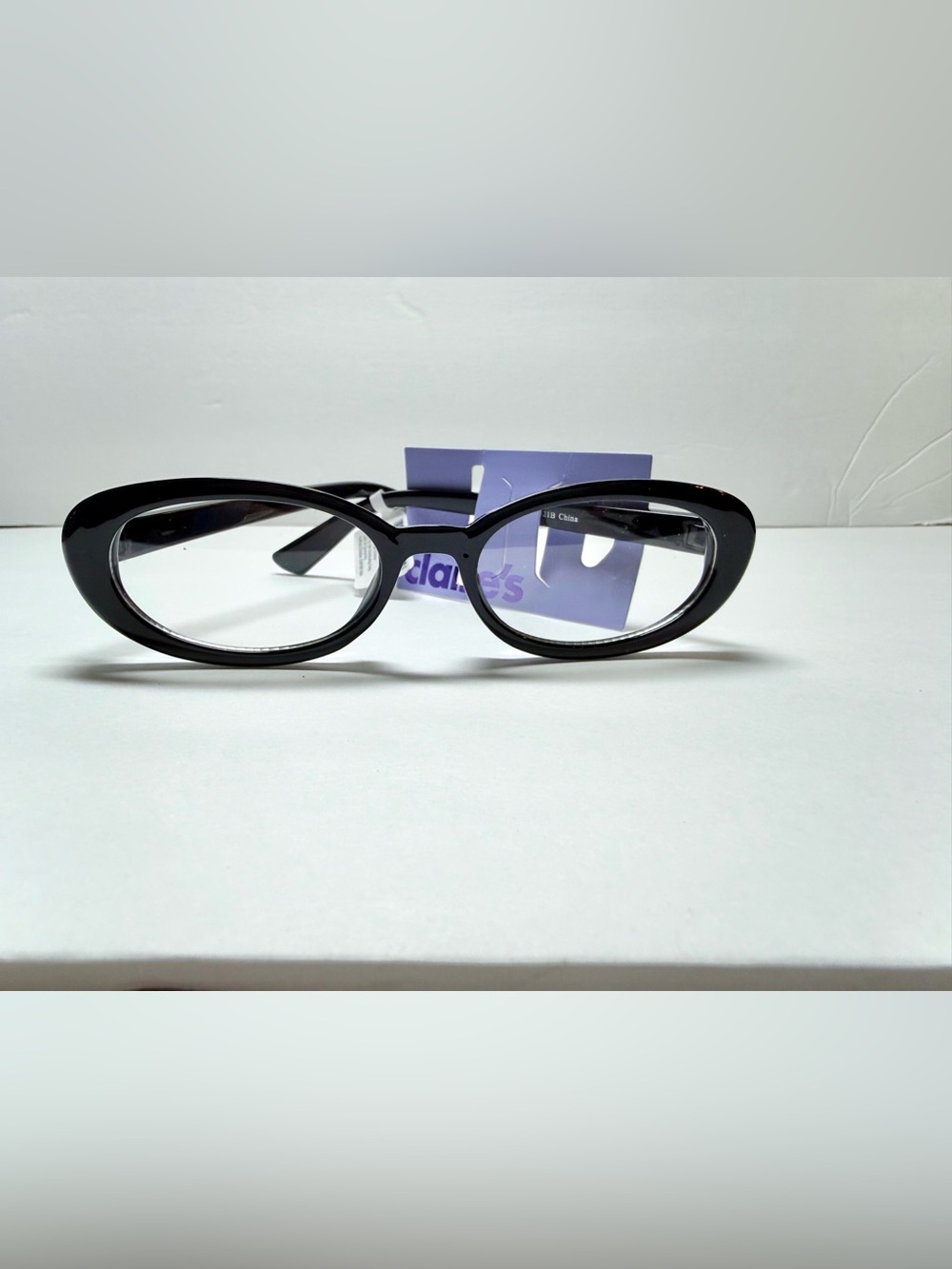 Claire's Black Oval Cat-Eye Fashion Glasses